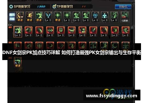 DNF女剑宗PK加点技巧详解 如何打造最强PK女剑宗输出与生存平衡